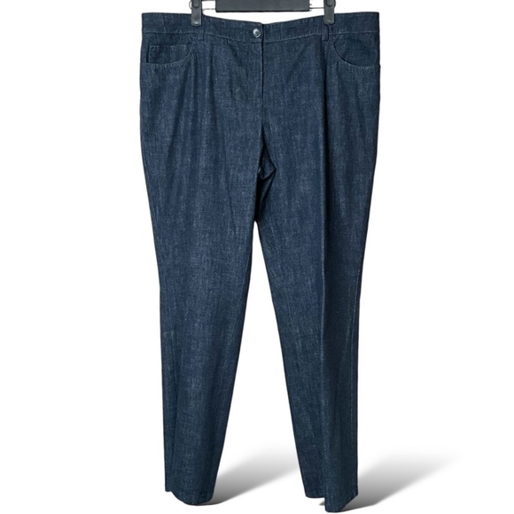 AKRIS PUNTO Five Pocket Straight Leg Cotton Stretch Mid Rise Jeans US Sz 16 - Picture 1 of 10